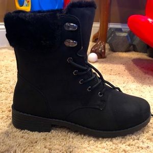 Black lace up boots